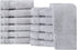 LA™ HAMMAM FINE LIVING - 12 Pack 13? × 13? Soft Cotton Washcloths for Bathroom, Kitchen, Hotel, Spa, Gym | Absorbent and Durable Washcloths Set for Baby and Adults - Light Grey