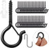40 Pack Q-Hanger Hooks for Outdoor String Lights,String Light Hooks Cup Hooks Eye Hooks with Safety Buckle,Screw Ceiling Hooks for Hanging Plants Wire Wind Chimes Party,Black.