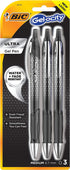 BIC Gel-Ocity Ultra Gel Pens, Medium Point Retracable (0.7mm), Black Ink Gel Pen, 3-Count