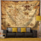 QCWN Pirate Map Tapestry, Treasure Map Tapestry, Island Treasure Map Nautical Wall Tapestry,Tapestry for Men,Halloween Map Tapestry Room Decor for Men,Pirate Decor,Birthday Party.