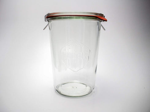 Weck Canning Jar 743-3/4 L Weck Mold Jars made of Transparent Glass - Eco-Friendly Canning Jar - Food Storage Containers with Lids Airtight 1 Jar with Keep Fresh Cover