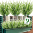 Artificial Lavender Flowers 12 Bundles Outdoor UV Resistant Fake Flowers No Fade Faux Plastic Plants Garden Porch Window Box Decorating (White)