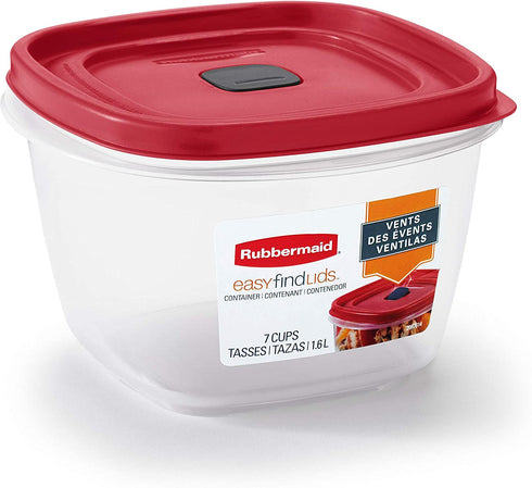 Rubbermaid Easy Find Lids 7-Cup Food Storage and Organization Container, Racer Red