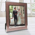 EXCELLO GLOBAL PRODUCTS Decorative Picture Frame 8"x10" Photo Holder with Shimmering Rose Gold Glitter Border. Use Standing with Included Easel or Ready to Hang.