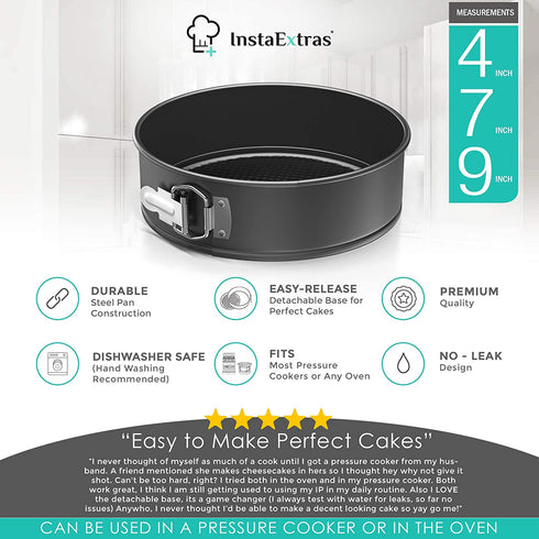 Springform Cake Pan Set Of 3 (4 7 9 Inch) - Round Nonstick Baking Pans Spring Form For Cheesecake, Tier Wedding Cakes, And More - Removable Bottom, Leakproof Bakeware Sets With Small, Medium, Large