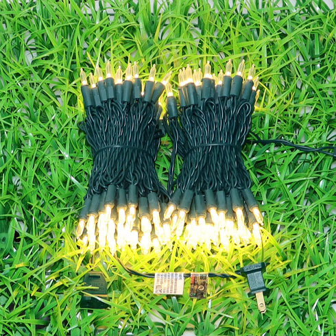 150-Count LED Warm White Mini Christmas String Lights, 50 Ft Green Wire, UL Certified Connectable , Xmas Lights Outdoor or Indoor