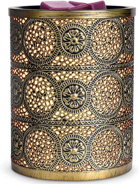 ARVIDSSON Electric Wax Melt Warmer for Scented Wax, Metal Wax Candle Warmer Wax Melter, Wax Burner Fragrance Warmer with 2 Edison Bulbs for Home Office Bedroom Gifts