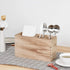 Heightened Wooden Silverware Caddy, 4 Adjustable Smart Compartments Utensil Holder, Great Flatware Caddy- Ideal for Kitchen, Dining, Home Party, Buffet, and More