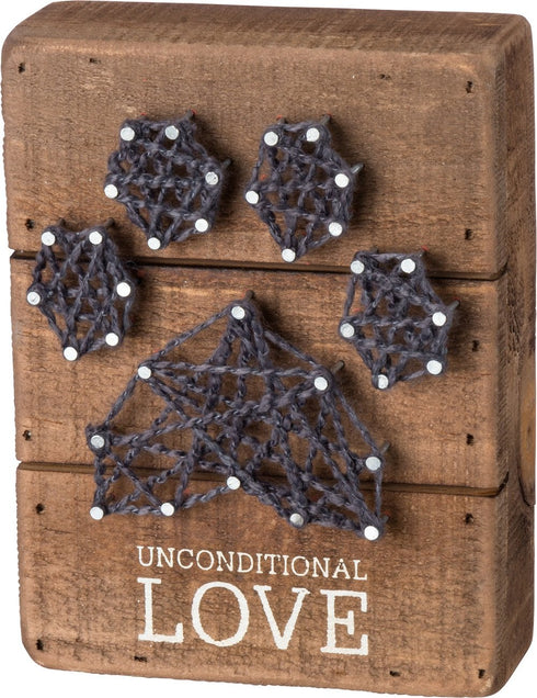 Primitives By Kathy Unconditional Love String Art Box Sign