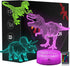 3D Dinosaur Night Light for Boys Kids-3 Pattern and 16 Color Smart Touch with Remote Control, Boys Dino night lights for bedroom, Dinosaur 3d Illusion Lamp, Dinosaur Gifts for Boys Age 4 5 6+ Year Old