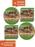 Horse Racing Derby Paper Dinner Plates and Luncheon Napkins (Serves 16)