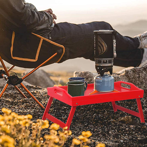 Breakfast Tray Folding Legs with Handles Kids Bed Tray Table for Sofa Eating,Drawing,Platters Bamboo Serving Lap Desk Snack Tray