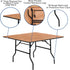 Flash Furniture 4-Foot Square Wood Folding Banquet Table