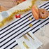 HYCC 10-Pack Stripes Satin Table Runner for Wedding/Bridal Shower Birthdays/Baby Shower and Special Events (Black/White, 12"X 108")