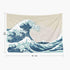 Pamime Aesthetic Room D©cor,Ocean Tapestry,Ocean Wave Tapestry, Great Wave Mount Fuji Century Hanging Wall Tapestries for Living Room Decor 60X50 Inches?150X130Cm? Inhouse,Blue White