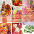 Gummy Molds Bear Candy Silicone 32PCS SET, 18 Shapes for 327 Candies, With 4 Droppers, Clean Brush, Storage Box, 20 Bags, Including Love Dinosaur Mini Donut Fruit Animals Shaped Nostick Jello Fun Mold