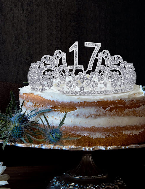 17th Birthday Gifts for Girls, 17th Birthday Tiara and Sash, 17th Birthday Decorations for Girl, 17th Birthday Crown and Sash for Girl, 17 Sash for Girl, 17 Tiaras and Crowns for Girls