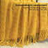 JibHome Knitted Throw Blankets for Couch and Bed, Soft Cozy Knit Blanket with Tassel, Yellow Lightweight Decorative Blankets and Throws, Farmhouse Warm Woven Blanket for Men and Women(Yellow)
