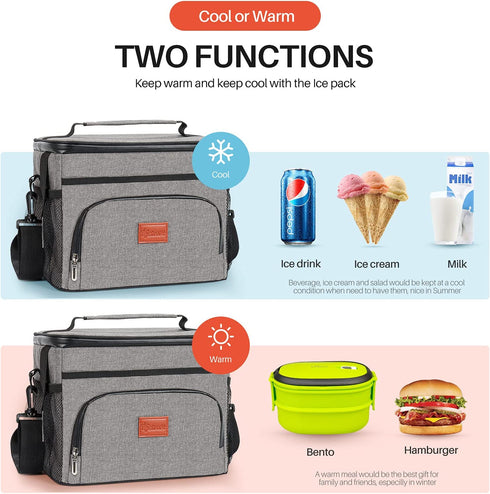 AstroAI Lunch Box Cooler Bag for Men Women,15L(24 Cans)/24L(40 Cans) Leakproof Insulated Lunch Cooler Tote Bag Foldable For Picnic Hiking School Office Travel Beach Shopping