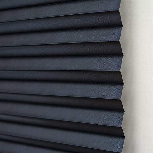 Achim Home Furnishings 123CO36B24 Cordless 1-2-3, 36" x 75", Black Vinyl Room Darkening Pleated Window Shade