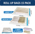 15 Compression Bags for Travel, Roll Up Space Saver Bags for Travel, Saves 80% of Storage Space, Travel Compression Bags for Packing & Clothes, No Pump or Vacuum Needed