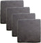 Twine Square Slate Coasters, Modern Square Coasters, Slate with Velvet Backing, Protect Tables and Surfaces, Black, Set of 4