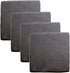 Twine Square Slate Coasters, Modern Square Coasters, Slate with Velvet Backing, Protect Tables and Surfaces, Black, Set of 4