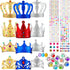 12 Pieces Foam Princess Tiaras Foam Crown Craft with 928 Pieces Gem Stickers Jewels Stickers 12 Gem Rings Party Favors