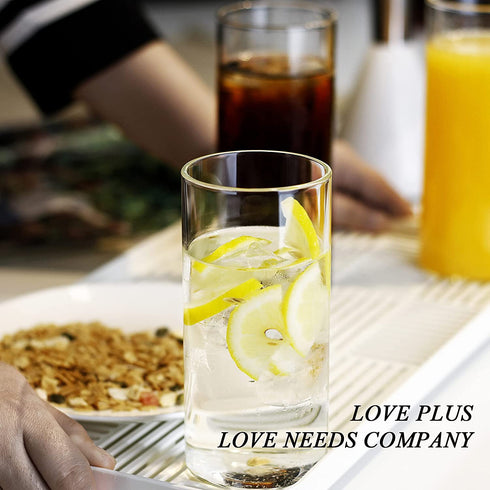 LUXU Drinking Glasses 13 oz, Thin Highball Glasses Set of 4,Elegant Bar Glassware For Water, Juice, Beer, Drinks, and Cocktails and Mixed Drinks,Lead-Free Pint Glasses,Glass Drink Tumblers