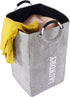 Large Collapsible Laundry Hamper Bag with Handles, 15 x 15 x 26 Inches Foldable Clothes Basket for Washing Storage