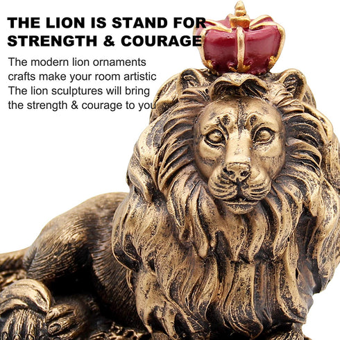 H&W Lion King Figurines Statue, 5''H Office Desk Decoration, Nordic Style Home and Study Decoration, Collectible Figurines, Best Gift for The Man