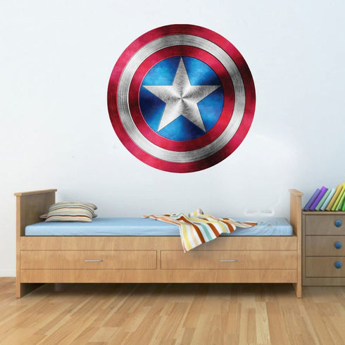 Captain America Shield Superhero Kids Boy Girls Marvel Avengers Bedroom Decal Wall Art Sticker Poster 48cm