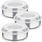8-inch Cake Pan with Lid Set (3 Pans + 3 Lids), P&P CHEF Stainless Steel Round Baking Pan for Picnic Wedding Birthday, Leakproof Pan & Raised Plastic Lid, Healthy & Non-toxic, Dishwasher Safe