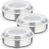 8-inch Cake Pan with Lid Set (3 Pans + 3 Lids), P&P CHEF Stainless Steel Round Baking Pan for Picnic Wedding Birthday, Leakproof Pan & Raised Plastic Lid, Healthy & Non-toxic, Dishwasher Safe