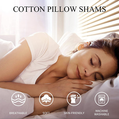 L LOVSOUL 100% Cotton Pillowcase 2 Pack White Queen Size 20x28Inches,Luxury Soft Breathable and Machine Wash Pillow Covers with Envelope Closure(Pillows are not Included)