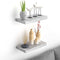 Under.Stated Floating Wall Shelves, 16 Wall Mounted Hanging Shelf Set for Living Room, Office, Kitchen, Bathroom &, Perfect Home Room Wall Decor, Rustic Pattern Designed (Rustic Whitewash 16")