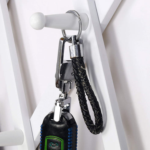 Dseap Accordian Wall Hanger: 16 High Wooden Wall Expandable Coat Rack, Hat Rack Holder, Accordion Hook for Baseball Caps, Coats, Mugs, 17 Peg Hooks, White