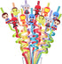 24 Superhero Straws with 2 Cleaning Brush 6 Designs Great for Birthday as Avengers Themed Party Favors and Party Supplies