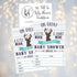 50 Fill in Deer Baby Shower Invitations, Baby Shower Invitations Hunting, Camping, Camo, Buck, Rustic, Neutral, Woodland Baby Shower Invites for Boy, Baby Invitation Cards Printable