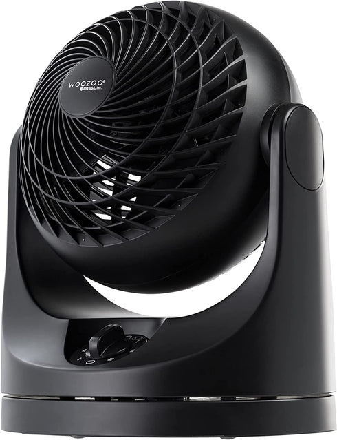 IRIS USA WOOZOO Oscillating Fan, Vortex Fan, Air Circulator, Desk Fan, Portable Fan, 3 Speed Settings, 7 Tilting Head Settings, 43ft Max Air Distance, Medium, Black