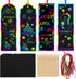 AUGSUN 96 Set Magic Scratch Rainbow Bookmarks Making Kit for Kids Students Christmas Party Favor Scratch Paper DIY Bookmarks Bulk with Bamboo Stylus (Regular)