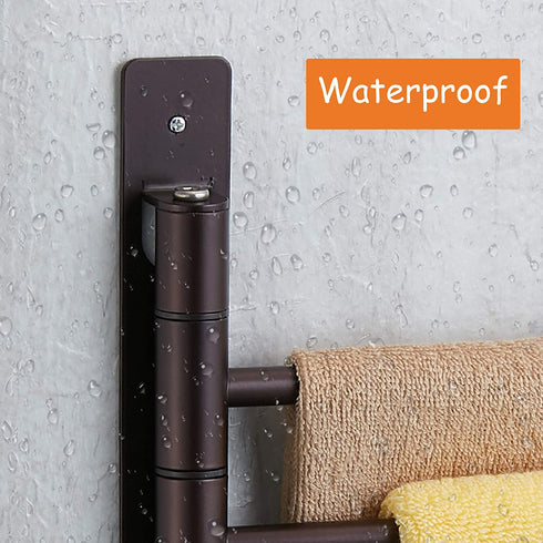 Towel Rack, 4-Arm Swivel Towel Hanger for Bathroom, Towel Bars Swing Out Wall Mounted Towel Racks Oil Rubbed Bronze