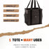 Pursetti Small Utility Tote Bag for Women with 4 Exterior Pockets - Perfect as Lunch Tote, Reusable Grocery Bags, Shopping Bags, Work Bag, Teacher Bag, and Nurse Bag (Black Trellis)