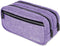 JEMIA Multi Compartments Collection 3 Independent Zipper Compartments Pencil Case (Purple, Polyester)