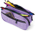 JEMIA Multi Compartments Collection 3 Independent Zipper Compartments Pencil Case (Purple, Polyester)