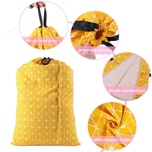 SWISSELITE Heavy Duty Laundry Drawstring Bag with Strap, 28 x 40 Inches Travel Dirty Clothes Bag for Laundromat and Household, 14 Color