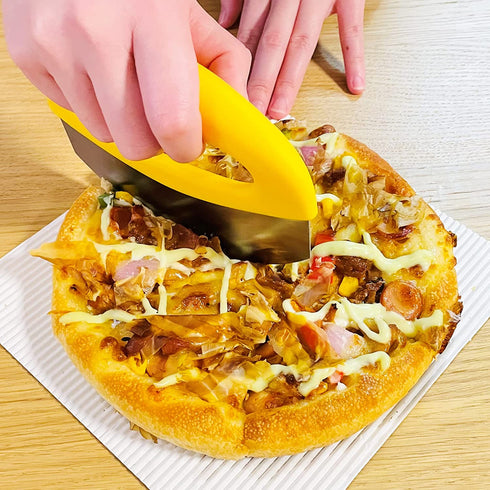 TAINSKY Premium Pizza Cutter Food Chopper-Stainless Steel Pizza Cutter with Protective Sheath, Rocker Slicer Multi Function Pizza Knife Kitchen Tools, Dishwasher Safe