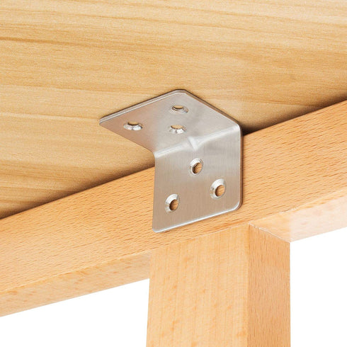 64Pcs Stainless Steel Corner Brace, 1.5x1.2 Small Corner Brackets, Heavy Duty 90 Degree Internal Angle Brackets, L Shape Brackets Joint Fastener for Wood Furniture Board Window Cabinet Table