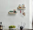 Floating Shelves for Bathroom, Kitchen, Living Room , Wood Wall Mounted Shelf for Storage, Decor, Organize, Set of 2 with 5 Hooks (Natural)