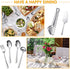 Serving Utensils Include Large Serving Spoons Slotted Serving Spoons Serving Forks Serving Tongs Soup Ladle and Pie Server Buffet Catering Serving Utensils for Dishwasher Safe (Silver, 10)